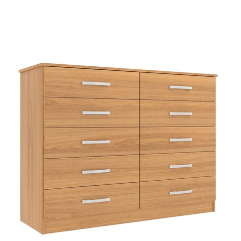 Cômoda para Quarto 10 Gavetas Marbela Amarelo/Cinnamomo