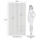 Ver imagem 3 de Roupeiro Panamá 4 Portas 2 Gavetas 90x170cm
