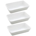 Ver imagem 1 de Kit 3 Assadeiras de Porcelana Branca 1,5l Refratário Lyor Retangular Servir Restaurante