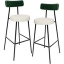 Ver imagem 1 de Kit 02 Banquetas Alta Bar Cozinha Sala De Jantar Milão L02 Facto Verde Linho Champagne - Lyam Decor
