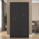 Ver imagem 1 de Guarda-Roupa Panamá 4 Portas 2 Gavetas Preto
