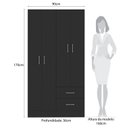 Ver imagem 3 de Guarda-Roupa Panamá 4 Portas 2 Gavetas Preto