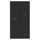 Ver imagem 2 de Guarda-Roupa Panamá 4 Portas 2 Gavetas Preto