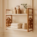 Ver imagem 1 de Prateleira Decorativa 70cm Branca com Suporte Estilo Industrial Cobre Cobreado Organizadora Decorar