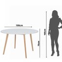 Ver imagem 3 de Mesa Jantar Leda Wood 100cm Madeira Mdf Tx Redonda