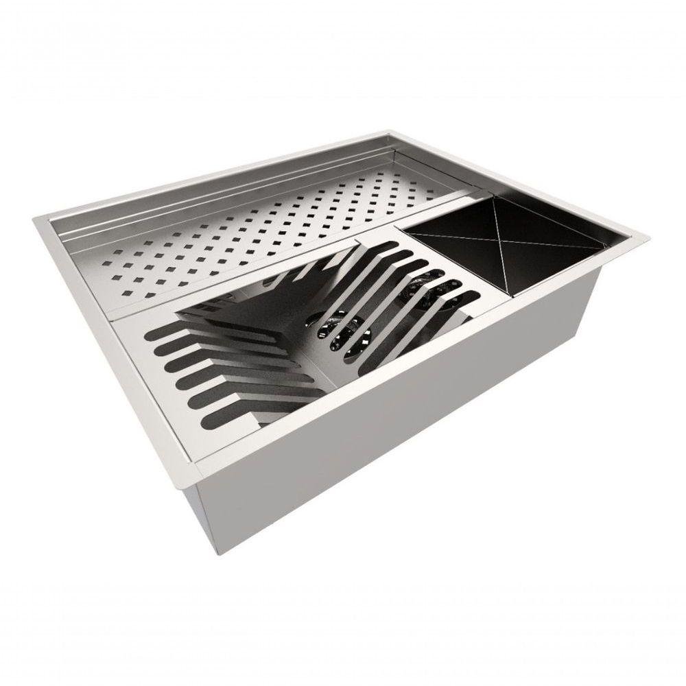 Calha Quadrada P/ 48 Cm Escorredor Inox Acessórios - 3