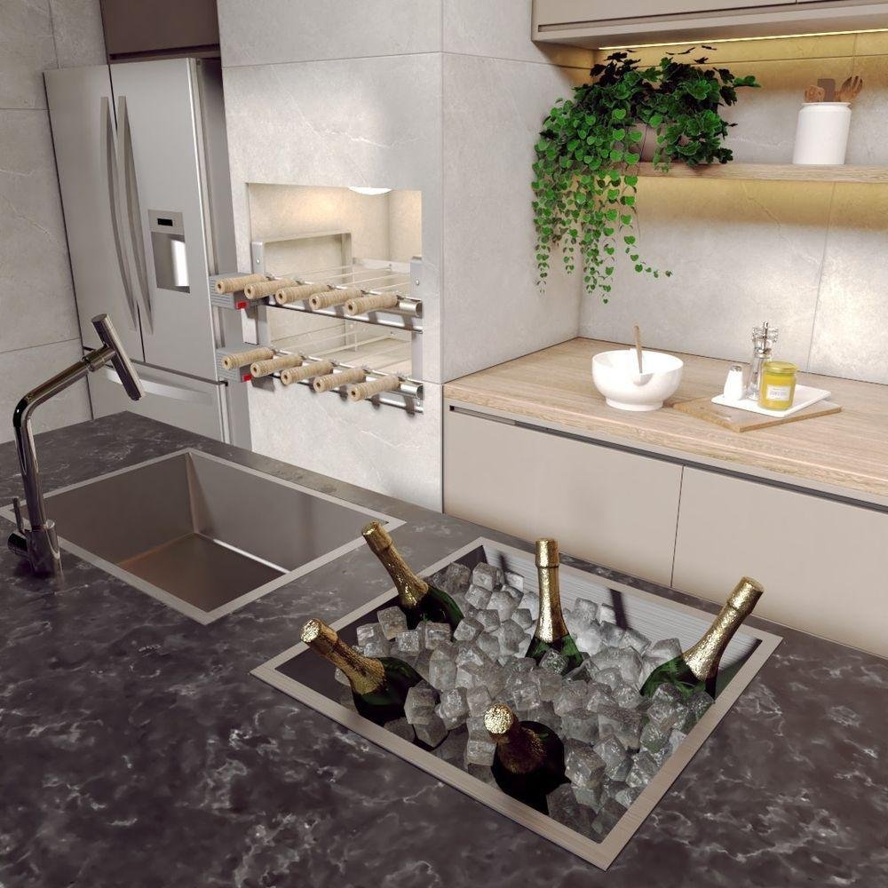 Calha Quadrada P/ 48 Cm Escorredor Inox Acessórios - 2