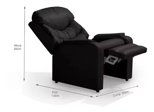 Ver imagem 2 de Poltrona Reclinável Papai Luxo D28 Estética - Corano Marrom Escuro
