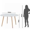 Mesa de Jantar Leda Wood Redonda 120cm Madeira Mdf Tx - 3