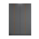 Ver imagem 2 de Guarda Roupa 4 Portas Abrir para Quarto ou Closet 230 cm X 160 cm 100% MDF Cor:Cinza e Peroba