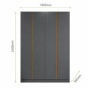 Ver imagem 3 de Guarda Roupa 4 Portas Abrir para Quarto ou Closet 230 cm X 160 cm 100% MDF Cor:Cinza e Peroba