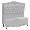Ver imagem 1 de Cabeceira e Calçadeira Baú Cama Box Casal King Size Belize 195cm Corano Branco - Desk Design