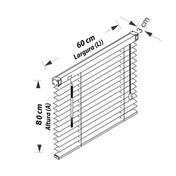 Persiana Horizontal PVC Preta 60 (L) x 80 (A) cm Cortina Completa C/ Kit de Instalação 0,60 x 0,80 - 8
