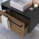 Ver imagem 7 de Gabinete de Banheiro Suspenso 80cm com 1gavetão Puxador Toalheiro Bh8040 Mel/grafite com Cuba