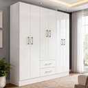 Ver imagem 1 de Guarda-Roupa Casal 6 Portas 2 Gavetas Essence Yescasa Branco