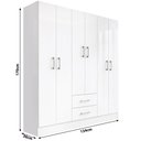 Ver imagem 3 de Guarda-Roupa Casal 6 Portas 2 Gavetas Essence Yescasa Branco