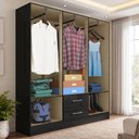 Ver imagem 4 de Guarda-Roupa Casal 6 Portas 2 Gavetas Essence Yescasa Preto