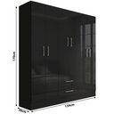 Ver imagem 3 de Guarda-Roupa Casal 6 Portas 2 Gavetas Essence Yescasa Preto