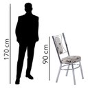 Ver imagem 6 de Conjunto Sala de Jantar Canada 180cm x 80cm Bege/Cromado/Amadeirado Claro/Café