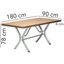 Ver imagem 3 de Conjunto Sala de Jantar Canada 180cm x 80cm Bege/Cromado/Amadeirado Claro/Café