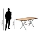 Ver imagem 5 de Conjunto Sala de Jantar Canada 180cm x 80cm Bege/Cromado/Amadeirado Claro/Café