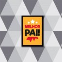Ver imagem 1 de Quadro Melhor Pai 24x18cm - com vidro:Madeira branca