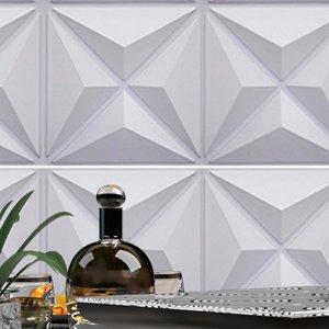 10 Placas Pvc 3d Revestimento de Parede Decorativa Estrelar Alto Relevo Quarto Sala Cozinha 25cm X 2