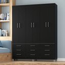 Ver imagem 1 de Guarda-Roupa Paraty 6 Portas 9 Gavetas Preto
