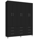 Ver imagem 2 de Guarda-Roupa Paraty 6 Portas 9 Gavetas Preto