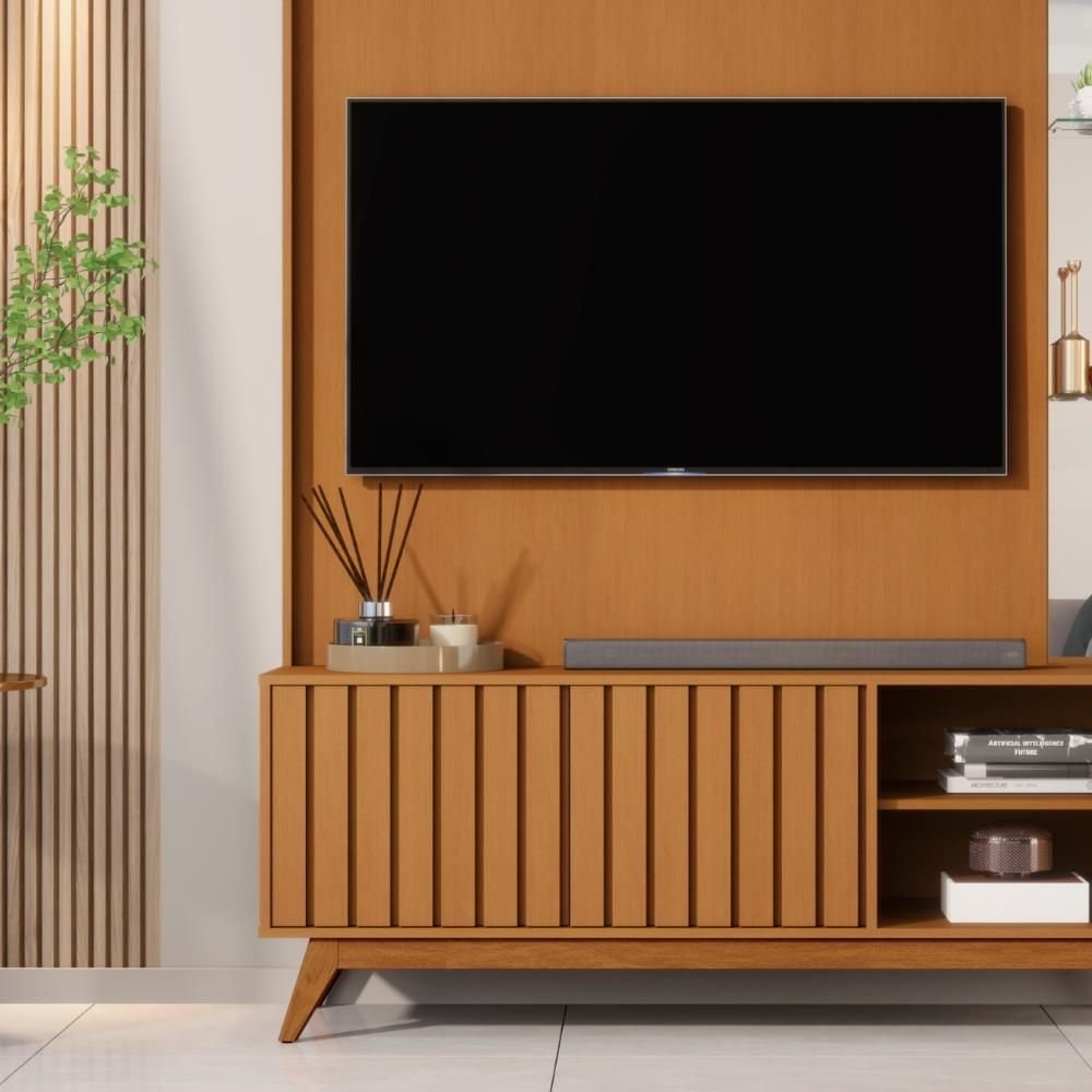 Home para Tv Sala de Estar 1.8 Açai Nature Jb Bechara | MadeiraMadeira