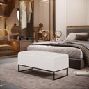 Ver imagem 6 de Puff Decorativo Sala de Estar Cléo Base de Ferro Preto 90 cm W01 Bouclê Cru - Lyam