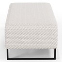 Ver imagem 2 de Puff Decorativo Sala de Estar Cléo Base de Ferro Preto 90 cm W01 Bouclê Cru - Lyam
