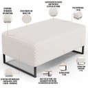 Ver imagem 7 de Puff Decorativo Sala de Estar Cléo Base de Ferro Preto 90 cm W01 Bouclê Cru - Lyam