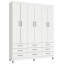 Ver imagem 2 de Guarda-Roupa Paraty 6 Portas 9 Gavetas Branco