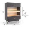 Aparador Buffet com Led Luz Quente 110v Carbon - 4