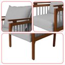 Ver imagem 7 de Kit 2 Poltrona Sala Decorativa Ayla Estofada Boucle Cinza Base Madeira Castanho - Arkell