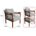 Ver mais imagens de Kit 2 Poltrona Sala Decorativa Ayla Estofada Boucle Cinza Base Madeira Castanho - Arkell