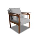Ver imagem 2 de Kit 2 Poltrona Sala Decorativa Ayla Estofada Boucle Cinza Base Madeira Castanho - Arkell