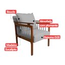 Ver imagem 6 de Kit 2 Poltrona Sala Decorativa Ayla Estofada Boucle Cinza Base Madeira Castanho - Arkell