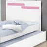Cama Resistente Bibox Flora Solteiro Branco Rosa JA Móveis - 3