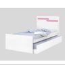 Cama Resistente Bibox Flora Solteiro Branco Rosa JA Móveis - 1