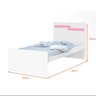 Cama Resistente Bibox Flora Solteiro Branco Rosa JA Móveis - 4