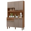 Ver imagem 1 de Armario de Cozinha Valparaiso 120 Cm com 8 Portas e 1 Gaveta Freijo/moka