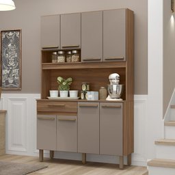 Armario de Cozinha Valparaiso 120 Cm com 8 Portas e 1 Gaveta Freijo/moka - 2