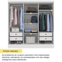Ver imagem 4 de Quarto Casal Completo Guarda Roupa 6 Portas Munique, Cama Casal Monaco e Cômoda Chicago Espresso Móv Branco/Neve