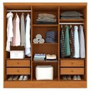 Ver imagem 7 de Quarto Casal Completo Guarda Roupa 6 Portas Munique, Cama Casal Monaco e Cômoda Chicago Espresso Móv Bege/Cinamomo