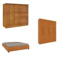 Ver imagem 1 de Quarto Casal Completo Guarda Roupa 6 Portas Munique, Cama Casal Monaco e Cômoda Chicago Espresso Móv Bege/Cinamomo