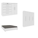 Ver imagem 1 de Quarto Casal Completo Guarda Roupa 6 Portas Munique, Cama Casal Monaco e Cômoda Istambul Espresso Mó Branco/Neve