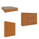 Ver imagem 1 de Quarto Casal Completo Guarda Roupa 6 Portas Munique, Cama Casal Monaco e Cômoda Istambul Espresso Mó Bege/Cinamomo