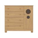 Ver imagem 7 de Cômoda Infantil 95cm 1 Porta com Vidro e 4 Gavetas Bombom Multimóveis Mp4464 Madeirado